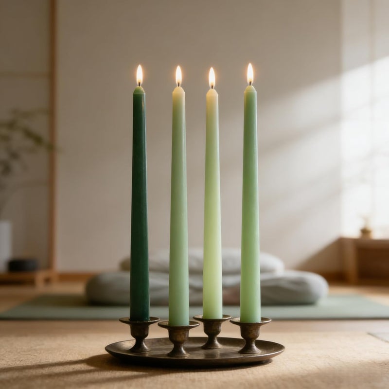 Sihuida 12-Pack Gradient Green Taper Candles, 10 Inch Unscented Dripless Candlesticks, Long-Lastin8g Burn Time of 7-8 Hours, Perfect for Home Décor Spring St. Patrick's Day and Events - Image 2